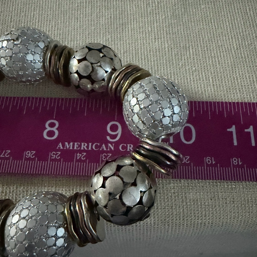Statement Silver and White Beaded Necklace - Women Jewelry - Picture 5 of 5